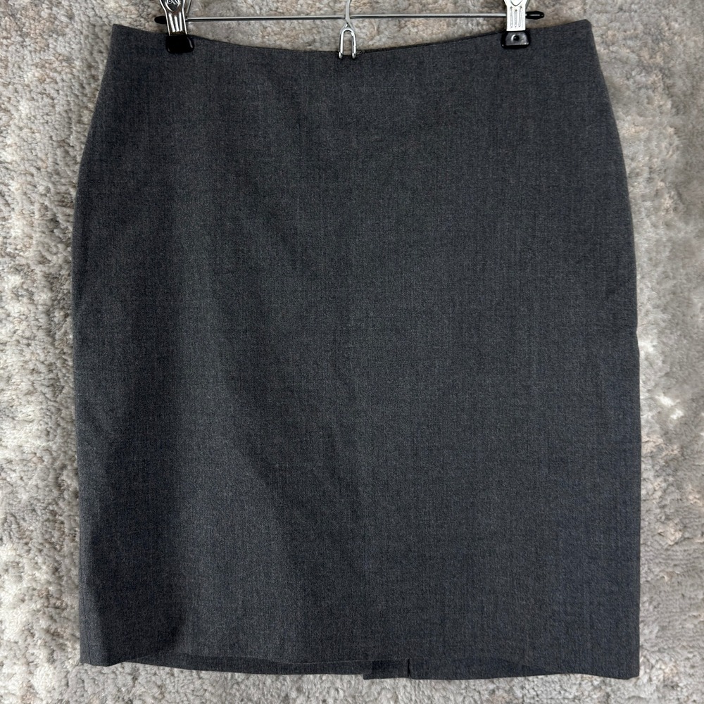 Talbots Petites Sz 10p Wool Blend Professional Pencil Skirt Charcoal Gray Womens